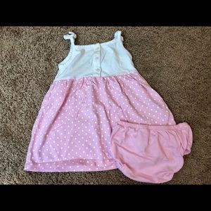 Pink casual dress with matching bloomers